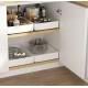 Set 3 sertare cu glisiere autoadezive soft close extragere totala sina cu extensie 3 dimensiuni alb