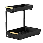 Organizator pentru bucatarie sau baie cu 2 rafturi retractabile inaltime ajustabila