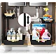 Organizator pentru bucatarie sau baie cu 2 rafturi retractabile inaltime ajustabila