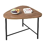 Masuta triunghiulara pentru cafea blat MDF cadru metalic 64 x 52 x 51 cm natur cu negru