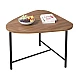 Masuta triunghiulara pentru cafea blat MDF cadru metalic 64 x 52 x 51 cm natur cu negru Masuta triunghiulara pentru cafea blat MDF cadru metalic 64 x 52 x 51 cm natur cu negru
