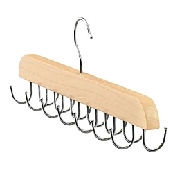 Umeras din lemn si otel cu 14 carlige rotative pentru curele 37 cm x 14 cm