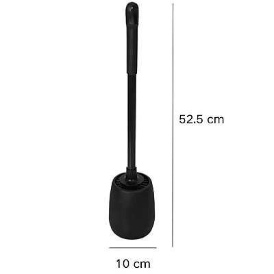Perie de toaleta din silicon cu recipient pentru scurgerea apei NEGRU Perie de toaleta din silicon cu recipient pentru scurgerea apei NEGRU