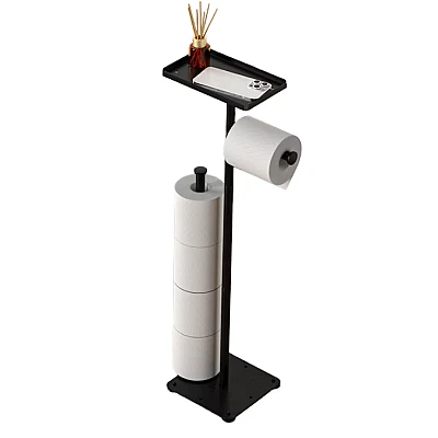 Suport metalic pentru hartia igienica cu polita pentru accesorii 2 spatii de stocare hartie igienica Suport metalic pentru hartia igienica cu polita pentru accesorii 2 spatii de stocare hartie igienica