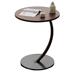 Masuta rotunda pentru cafea MDF cu metal 40 x 62.5 cm maro cu negru