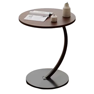 Masuta rotunda pentru cafea MDF cu metal 40 x 62.5 cm maro cu negru Masuta rotunda pentru cafea MDF cu metal 40 x 62.5 cm maro cu negru