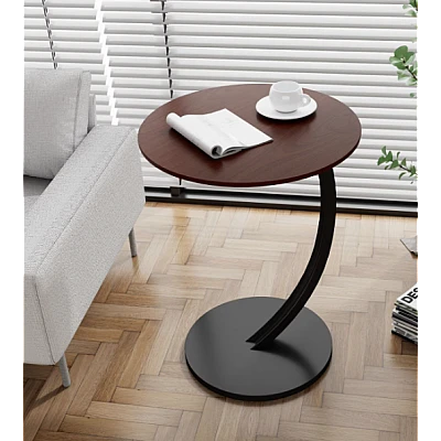 Masuta rotunda pentru cafea MDF cu metal 40 x 62.5 cm maro cu negru Masuta rotunda pentru cafea MDF cu metal 40 x 62.5 cm maro cu negru