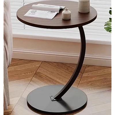 Masuta rotunda pentru cafea MDF cu metal 40 x 62.5 cm maro cu negru Masuta rotunda pentru cafea MDF cu metal 40 x 62.5 cm maro cu negru