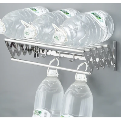 Suport pliabil pentru prosoape inox 7 bare 5 carlige