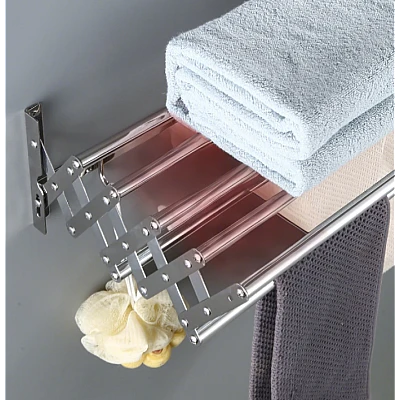 Suport pliabil pentru prosoape inox 7 bare 5 carlige Suport pliabil pentru prosoape inox 7 bare 5 carlige