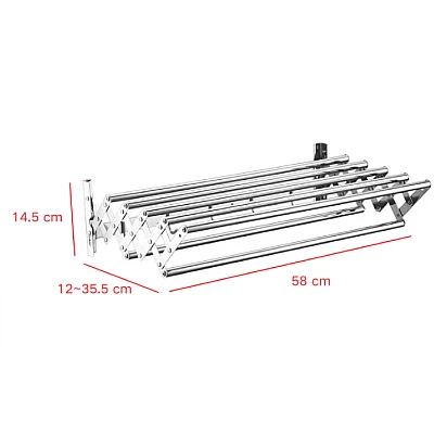 Suport pliabil pentru prosoape inox 7 bare 5 carlige Suport pliabil pentru prosoape inox 7 bare 5 carlige