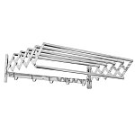 Suport pliabil pentru prosoape inox 7 bare 5 carlige