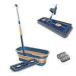 Set Mop cap rotativ si galeata pliabila Albastru / Galben Set Mop cap rotativ si galeata pliabila Albastru / Galben
