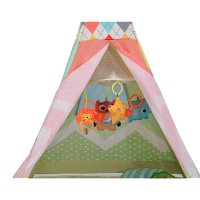 Cort de joaca cu salteluta de activitati 2in1 Happy Space Cort de joaca cu salteluta de activitati 2in1 Happy Space