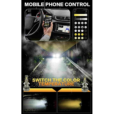 Set de 2 Becuri LED auto K13 H11 canbus 210W 27000LM 6000K control aplicatie Set de 2 Becuri LED auto K13 H11 canbus 210W 27000LM 6000K control aplicatie