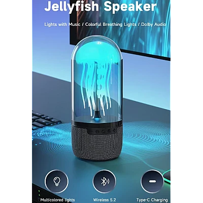 Boxa portabila cu design meduza efecte de iluminare 7 culori bluetooth Boxa portabila cu design meduza efecte de iluminare 7 culori bluetooth
