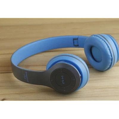 Casti wireless P47 Albastru wireless cu Bluetooth si microfon Casti wireless P47 Albastru wireless cu Bluetooth si microfon