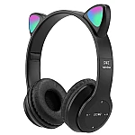 Casti Wireless copii urechi pisica P47M bluetooth handsFree hifi bass stereo LED
