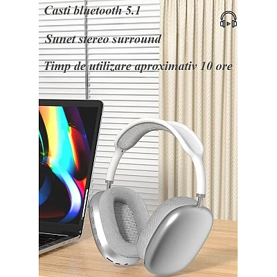 Casti audio P9 Pro Max Wireless Bluetooth sunet 3D difuzor HiFi