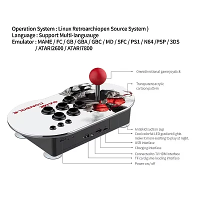 Consola de Jocuri Retro Arcade Jocuri Preinstalate Port HDMI Peste 15000 de Jocuri Design Compact Consola de Jocuri Retro Arcade Jocuri Preinstalate Port HDMI Peste 15000 de Jocuri Design Compact