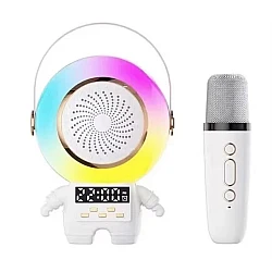 Mini boxa portabila Bluetooth cu 1 microfon wireless pentru copii statie Karaoke model Astronaut