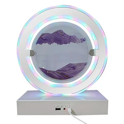 Lampa decorativa pentru birou cu LED multicolor tip tablou cu nisip miscator 3D clepsidra rotativa Lampa decorativa pentru birou cu LED multicolor tip tablou cu nisip miscator 3D clepsidra rotativa