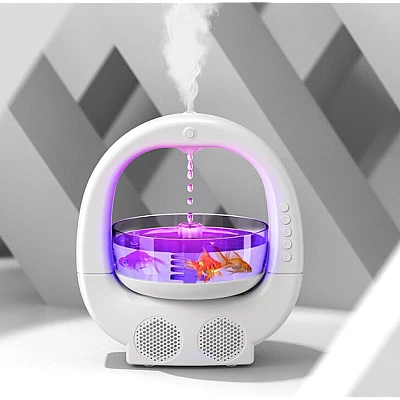 Umidificator antigravitatie cu difuzor bluetooth si efect vizual picaturi Model Y11 cu rezervor si Iluminare LED Umidificator antigravitatie cu difuzor bluetooth si efect vizual picaturi Model Y11 cu rezervor si Iluminare LED