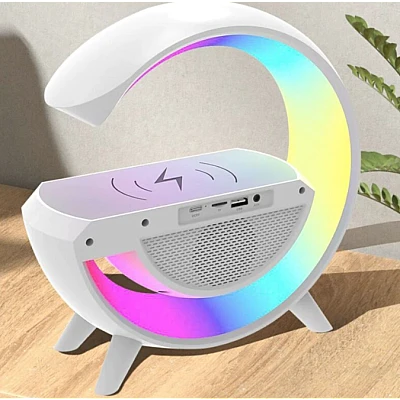Boxa multifunctionala G500 3 in 1 lampa LED RGB smart bluetooth incarcator telefon wireless lumina RGB Boxa multifunctionala G500 3 in 1 lampa LED RGB smart bluetooth incarcator telefon wireless lumina RGB