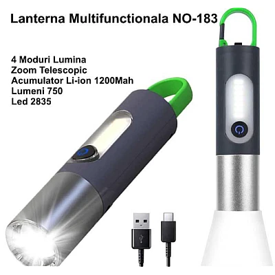 Lanterna de Camping 20cm cu Acumulator si Agatatoare Digital Thunder XST 836 Lanterna de Camping 20cm cu Acumulator si Agatatoare Digital Thunder XST 836