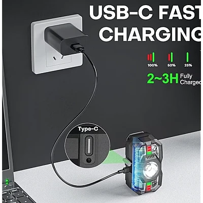Lanterna de cap profesionala cu senzor si incarcare USB LED 10W 5 LED Lanterna de cap profesionala cu senzor si incarcare USB LED 10W 5 LED