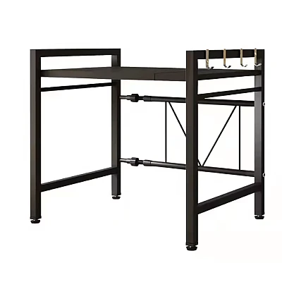 Raft metalic cuptor cu microunde etajera ajustabila Metal 4 Carlige