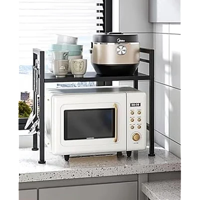 Raft metalic cuptor cu microunde etajera ajustabila Metal 4 Carlige