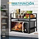 Raft metalic cuptor cu microunde etajera ajustabila Metal 4 Carlige