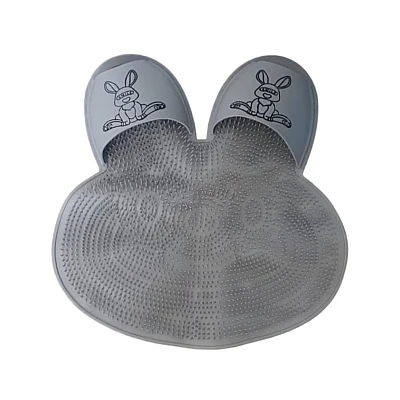 Covoras din Silicon pentru dus forma Iepuras masaj picioare curatare, 45x45 cm