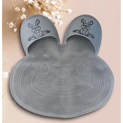 Covoras din Silicon pentru dus forma Iepuras masaj picioare curatare, 45x45 cm