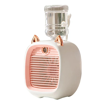 Ventilator portabil de birou cu incarcare USB si umidificare urechi pisica Ventilator portabil de birou cu incarcare USB si umidificare urechi pisica