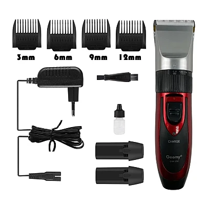 Aparat de tuns Geemy 9 in 1 model GM 550 cu accesorii Rosu