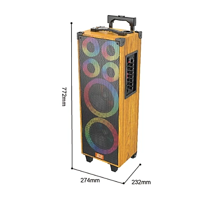 Boxa karaoke JQS 9088L de 8 x 2 inch 18000W cu led multicolor
