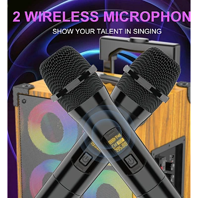 Boxa karaoke JQS 9088L de 8 x 2 inch 18000W cu led multicolor