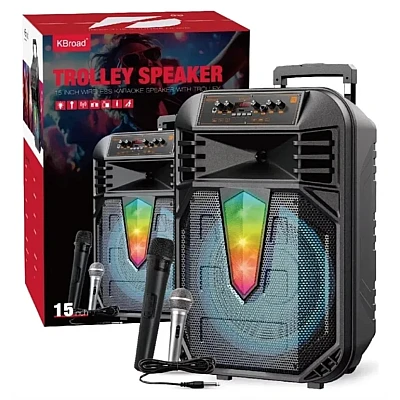 Boxa portabila 15 inch cu microfon KTS 2071 RGB Bluetooth USB SD FM tip TROLLER Boxa portabila 15 inch cu microfon KTS 2071 RGB Bluetooth USB SD FM tip TROLLER