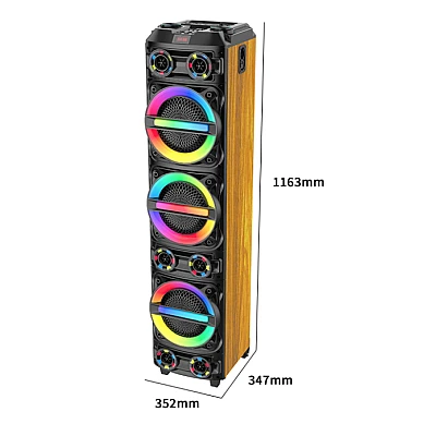 Boxa portabila mare ZQS8315 de 18000W cu 2 microfoane si telecomanda