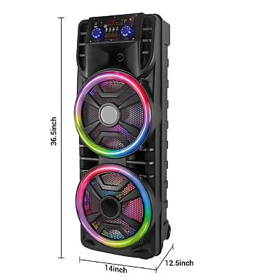 Boxa portabila ZQS 12203 2 Difuzoare x 12 Inch Bluetooth 80W PMPO Subwoofer Super Bass Microfon Telecomanda Boxa portabila ZQS 12203 2 Difuzoare x 12 Inch Bluetooth 80W PMPO Subwoofer Super Bass Microfon Telecomanda
