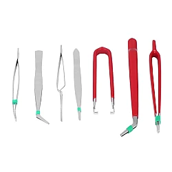 Set 7 Pensete Antistatic Diverse forme Rosu + Argintiu