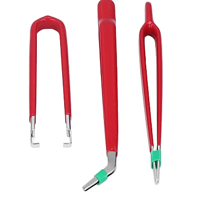Set 7 Pensete Antistatic Diverse forme Rosu + Argintiu Set 7 Pensete Antistatic Diverse forme Rosu + Argintiu
