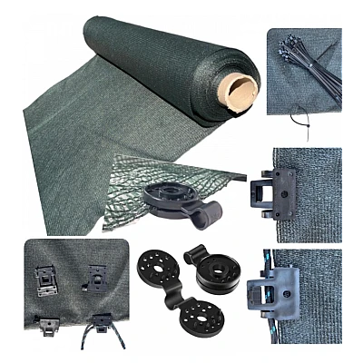 Set 100 Cleme rotunde pentru prins plasa umbrire