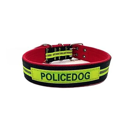 Zgarda (curea) pentru caini 60 cm fluorescenta POLICE DOG