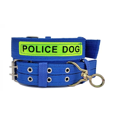 Zgarda (curea) pentru caini 60 cm fluorescenta POLICE DOG