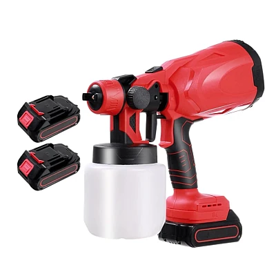 Pistol profesional de vopsit si zugravit electric 800 ml si 2 acumulatori 48V Portabil