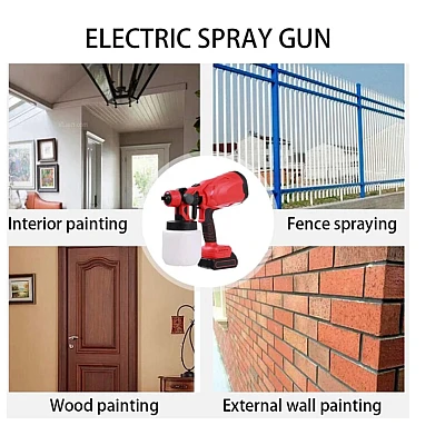 Pistol profesional de vopsit si zugravit electric 800 ml si 2 acumulatori 48V Portabil