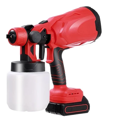 Pistol profesional de vopsit si zugravit electric 800 ml si 2 acumulatori 48V Portabil